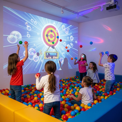 Projetor de jogos interativos de esmagamento de bolas máquina tudo-em-um para parque de diversões infantil