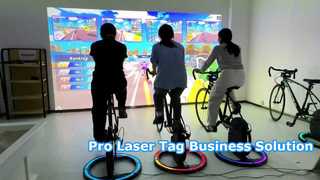 Sistema de fitness inteligente de projeção interativa de ciclismo gamificado