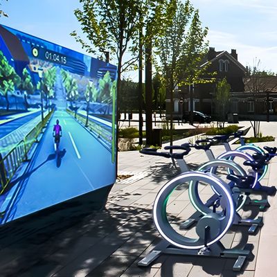 Bom preço Dynamic Bike VR Game Fitness Projeção de parede interativa ao ar livre / interior on-line
