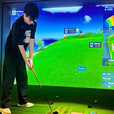 Bom preço Desporto Realista Ar Simulador de Golfe Interativo Projeção de Golfe Simulador de Golfe de Parede on-line