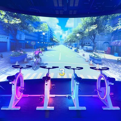 Bom preço Instalações de playground indoor outdoor Dinâmicas Racing Interativo Projeção Jogo de bicicleta on-line