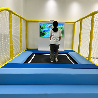 Bom preço Parque de Trampolim Interativo com 6 Jogos para Crianças e Adultos 100-240V on-line