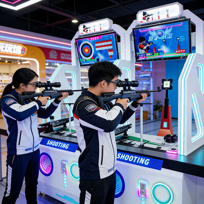 Bom preço Máquina de Jogo de Arcade Simulador de Tiro para Dois Jogadores com Infravermelho, Réplica de Tiro Olímpico e Suporte Estabilizador Ajustável on-line