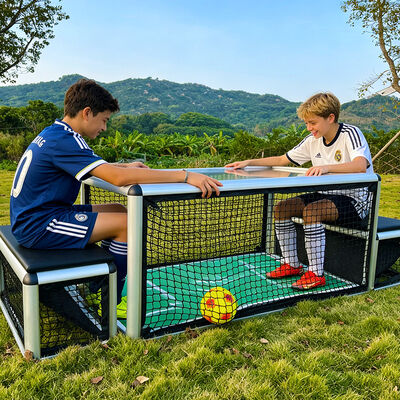 Bom preço Máquina de jogo de futebol de arcade Mesa de futebol operada por moeda com metal e vidro temperado para 2 jogadores em centros comerciais on-line