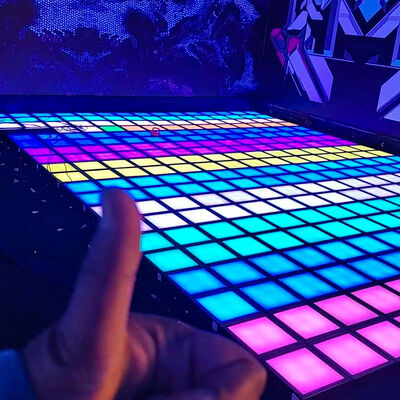 Qualidade 30x30cm RGB Color Interactive LED Floor com 1000+ níveis de jogo para entretenimento interior fábrica