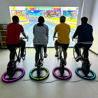 Bom preço Bicicleta de exercício interativa com 3500 lumens Sistema de projeção de ciclismo gamificado com 3 modos de jogo e rastreamento de latência ultra-baixa on-line