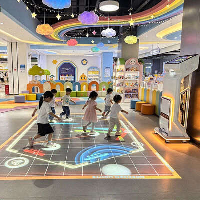 Qualidade Projetor Interativo de Piso com Jogos de Matemática, Inglês e Formas, Sensor de Radar, Rodas Giratórias, Sistema de Projeção Interativa de Piso Fábrica